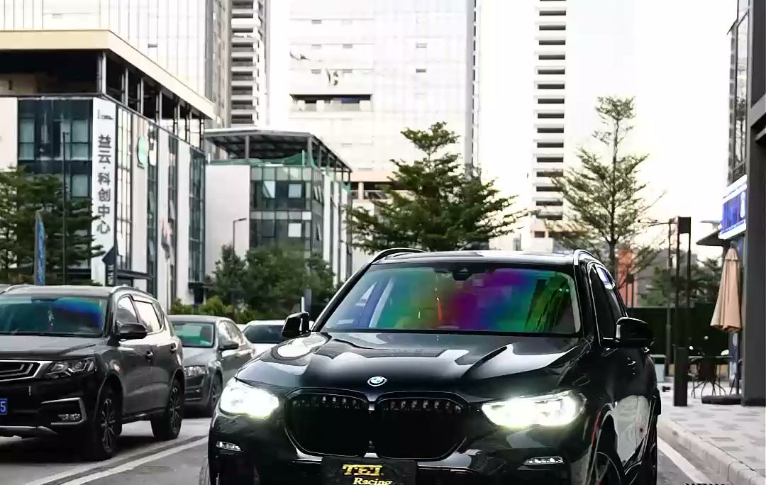 Black BMW X5 with TEi Racing front plate after the SR10 brake upgrade