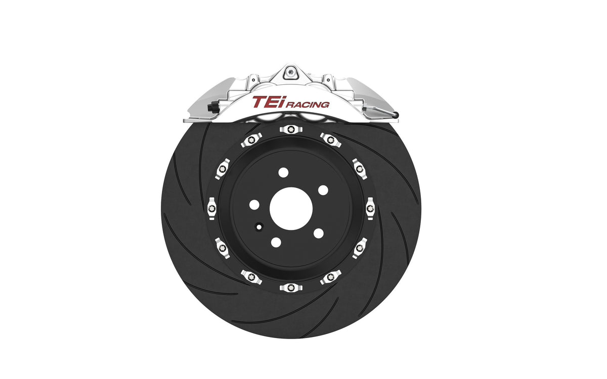 TEI P40NS+ four-piston caliper, silver finish
