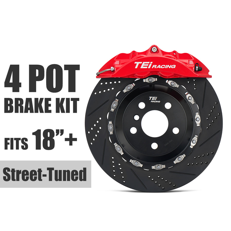 TEI P40NS four-piston big brake kit — caliper, rotor and hardware